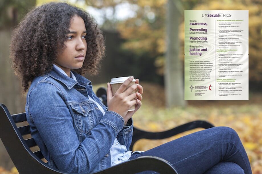 Picture of woman sitting on park bench