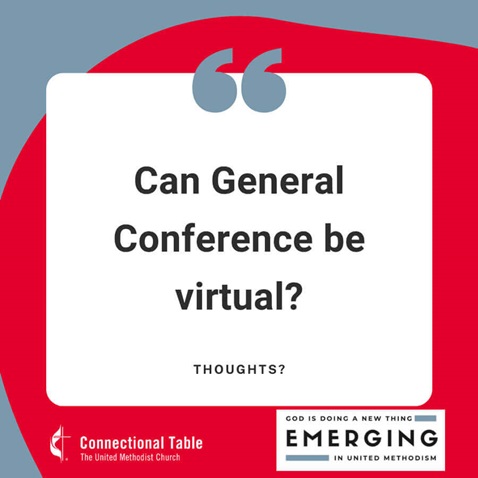 Invitation to join the social media conversation about the possibility of a virtual General Conference. Invitation to join the social media conversation about the possibility of a virtual General Conference.