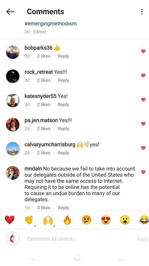Social Media responses about the possibility of a virtual General Conference. Social Media responses about the possibility of a virtual General Conference.