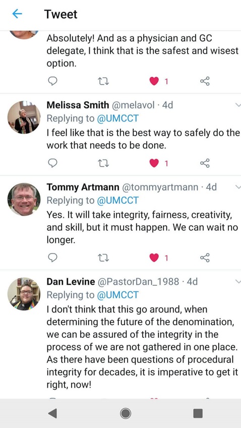 Social Media responses about the possibility of a virtual General Conference. Social Media responses about the possibility of a virtual General Conference.
