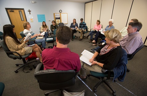 mckendree-umc-05 Bible study at McKendree United Methodist Church in Lawrenceville, Ga. Photo taken Oct. 23, 2016. Photo by Kathleen Barry, United Methodist Communications.