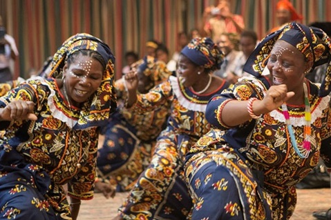 United Methodist women present a traditional dance from northern Mozambique during a meeting of the Standing Committee on Central Conference Matters and Connectional Table. Photo by the Rev. Rodney Steele. United Methodist women present a traditional dance from northern Mozambique during a meeting of the Standing Committee on Central Conference Matters and Connectional Table. Photo by the Rev. Rodney Steele.
