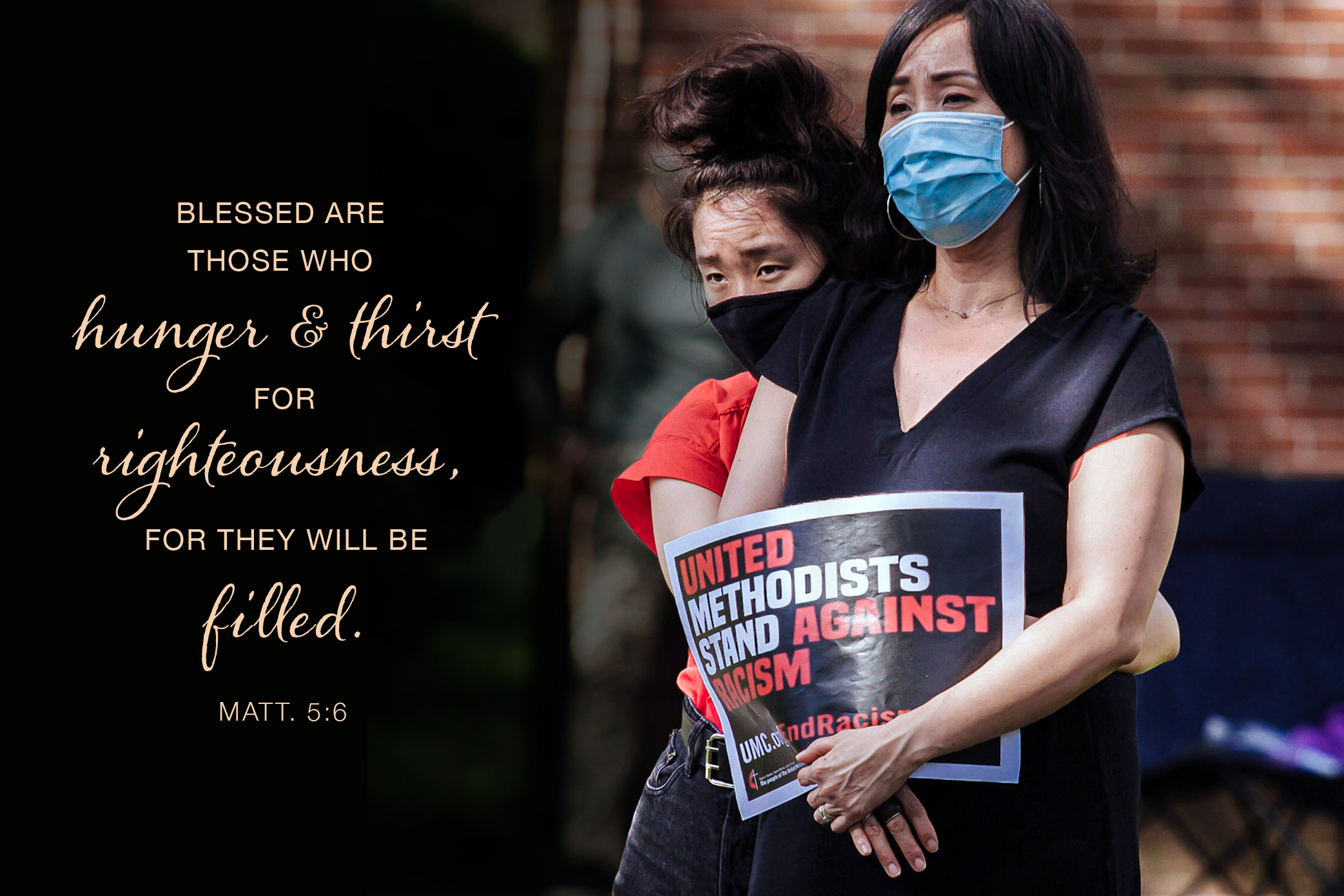 A woman holds a sign saying, “United Methodists stand against racism,” during a Black Lives Matter rally in Willingboro, New Jersey, June 7 at St. Paul United Methodist Church. Photo by Aaron Wilson Watson.	