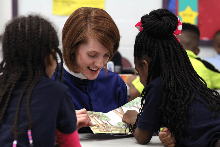 The Rev. Erica Allen in ministry with Project Transformation at Kirpatrick Elementary in Nashville, Tenn. Photo by Kathleen Barry, United Methodist Communications