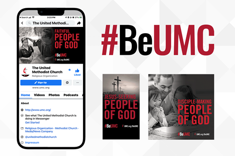 Examples of BeUMC social graphics for churches to download and use on their social channels.