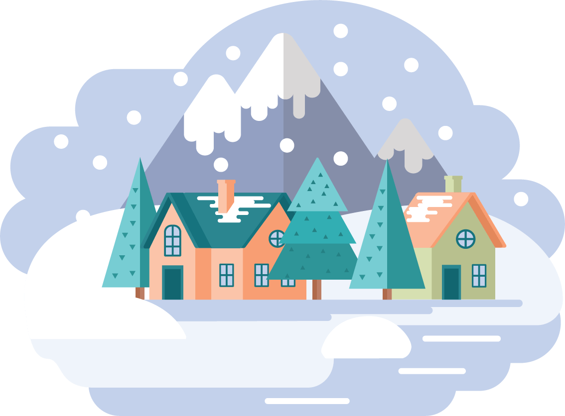 Monthly illustration of February winter by GraphicMama and licensed under CC Attribution 3.0. 