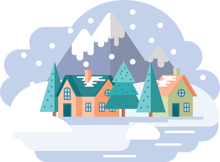 Monthly illustration of February winter by GraphicMama and licensed under CC Attribution 3.0.