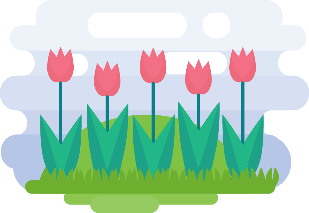 Monthly illustration of April flowers and Easter eggs by GraphicMama and licensed under CC Attribution 3.0.