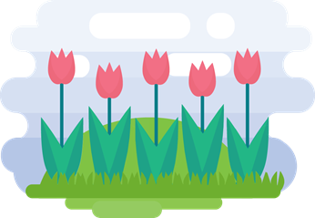 Monthly illustration of April flowers and Easter eggs by GraphicMama and licensed under CC Attribution 3.0.