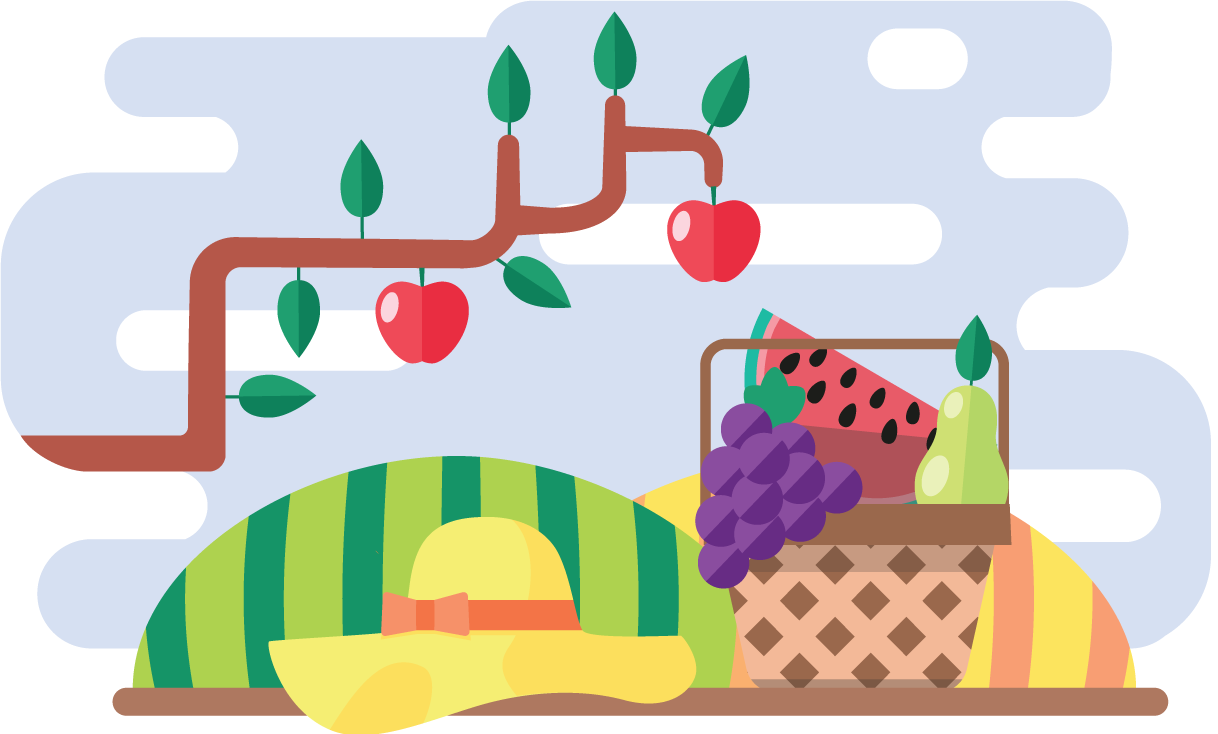 Monthly illustration of August picnic by GraphicMama and licensed under CC Attribution 3.0.